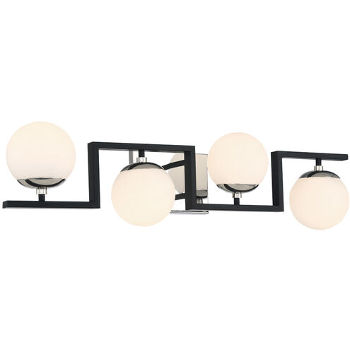 George Kovacs Alluria II 4 Light 31 inch Coal With Polished Nichel High Bath Light Wall Light P5424-572 - Open Box