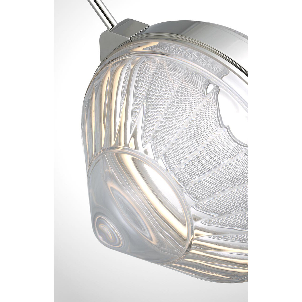 Waterford Copper Coast LED 15 inch Polished Nickel Karo and Olive Cut Pendant Ceiling Light