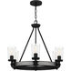 Alpine 6 Light 26 inch Earth Black Chandelier Ceiling Light