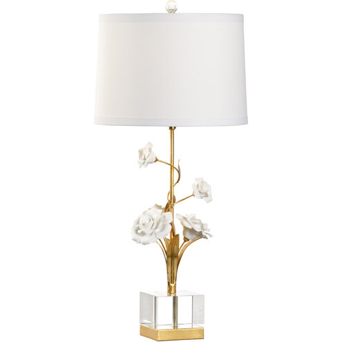 Chelsea House 31 inch 100.00 watt Antique Gold Leaf/Matte White Glaze/Clear Table Lamp Portable Light