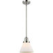 Franklin Restoration Cone 1 Light 8 inch Polished Nickel Mini Pendant Ceiling Light in Incandescent, Matte White, Franklin Restoration