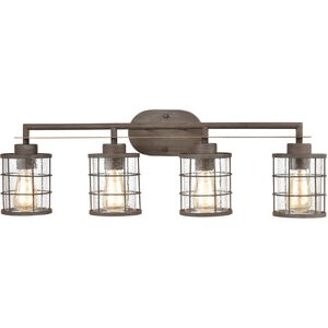 Gilbert 4 Light 33 inch Rusted Coffee with Light Wood Vanity Light Wall Light