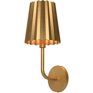 Plisse 1 Light 7 inch Aged Gold Bath Vanity Wall Light in Aged Brass