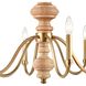 French Country 6 Light 27 inch Natural Brass Chandelier Ceiling Light, Converts to Semi Flush