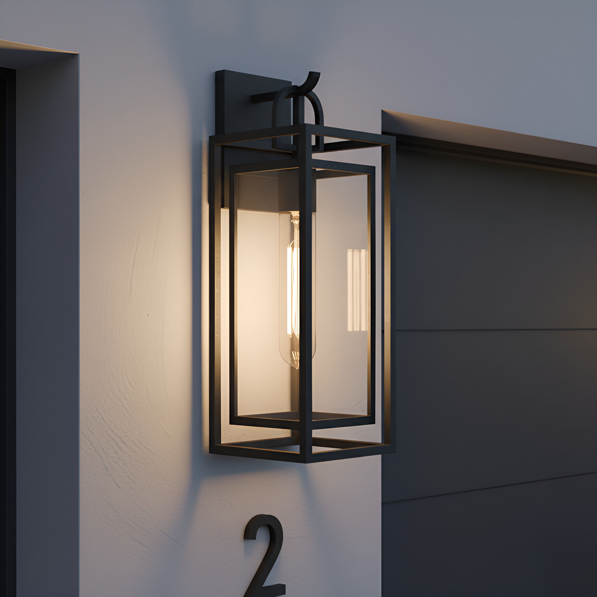 Jayce 1 Light 19 inch Matte Black Outdoor Wall Lantern