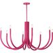 Wand 8 Light 38 inch Pink Chandelier Ceiling Light