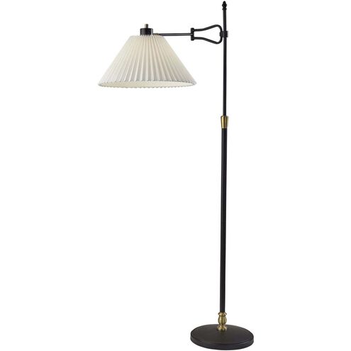 Elijah 61.25 inch 60.00 watt Black and Antique Brass Floor Lamp Portable Light