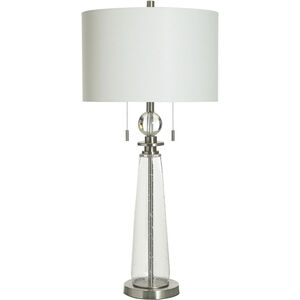Cameron 37 inch 60.00 watt Clear and Silver Table Lamp Portable Light