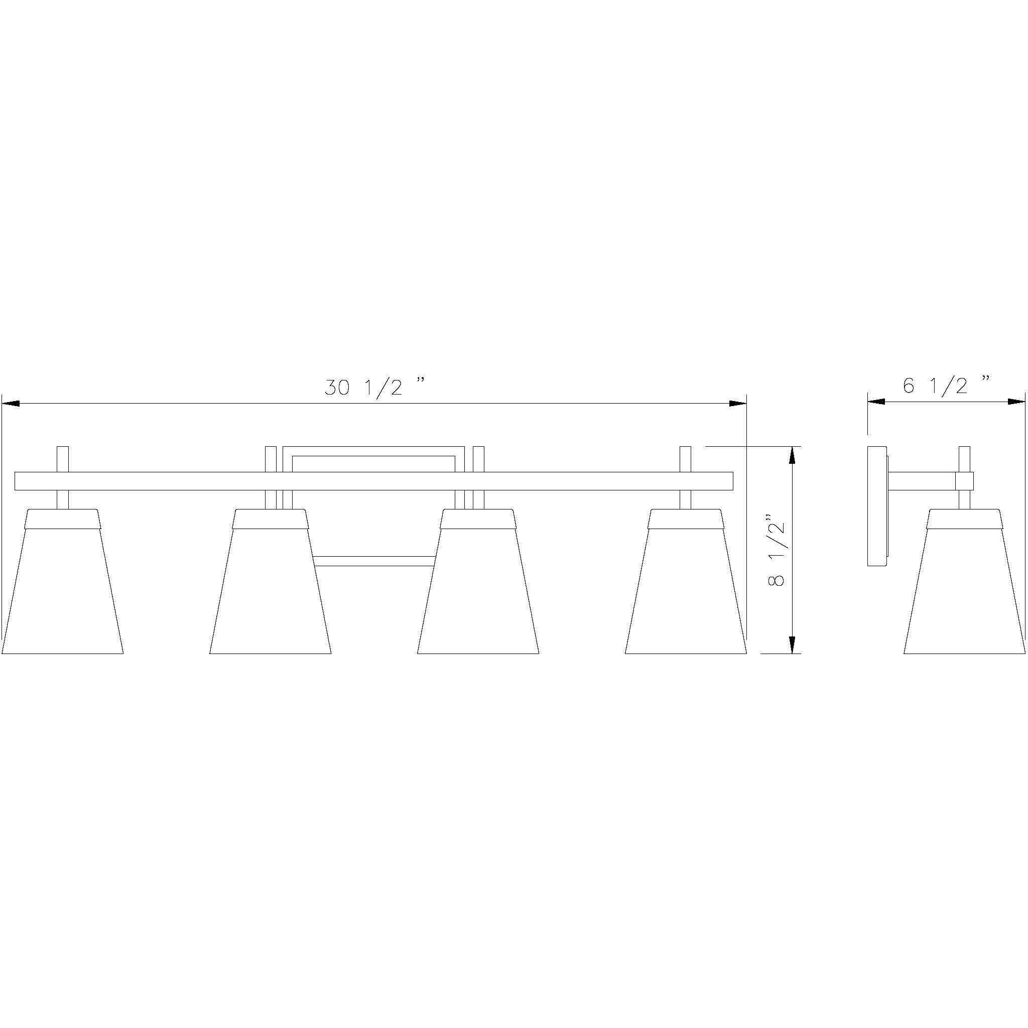 Lauren 4 Light 30.5 inch Chrome Vanity Wall Light