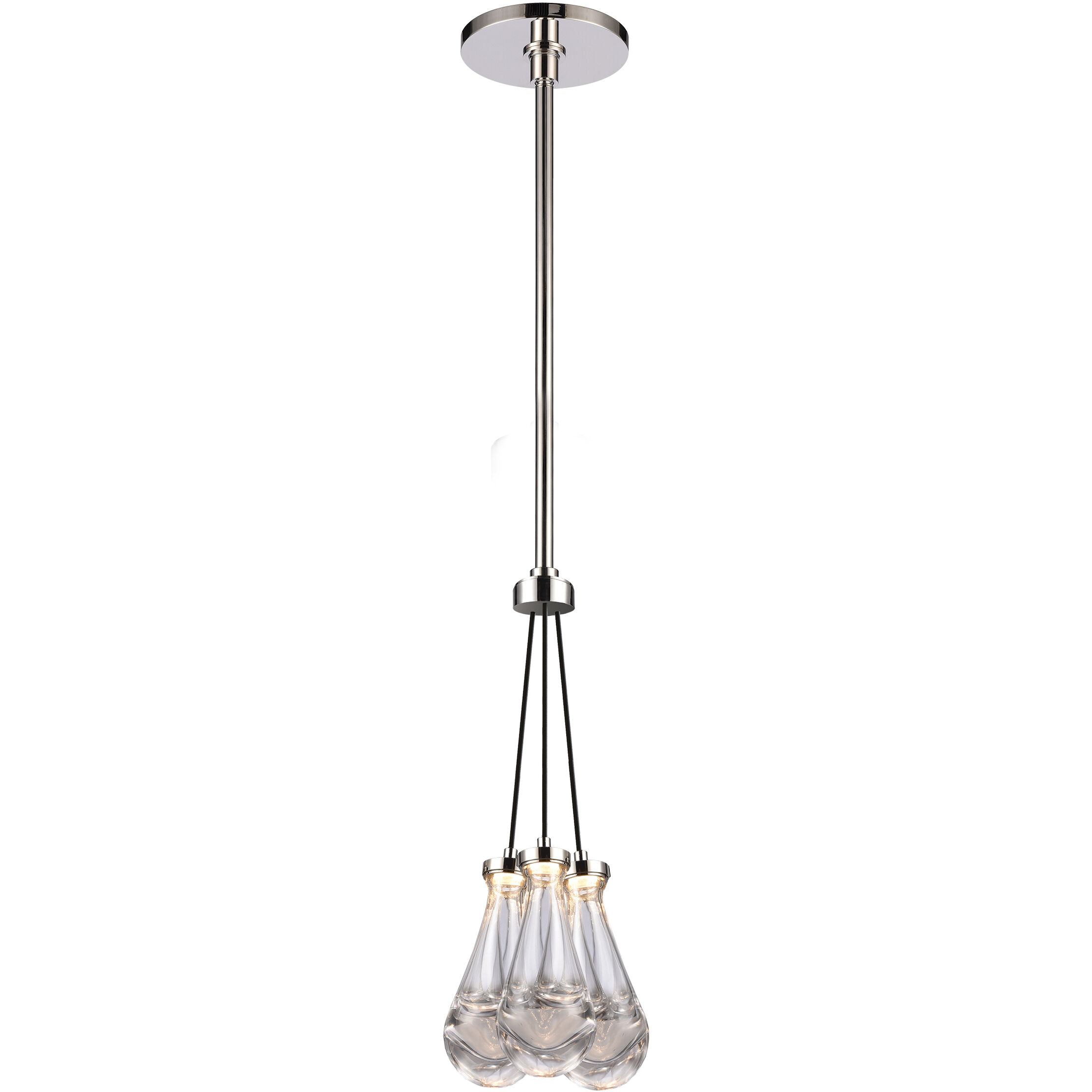 Vaso 3 Light 11 inch Polished Nickel Pendant Ceiling Light