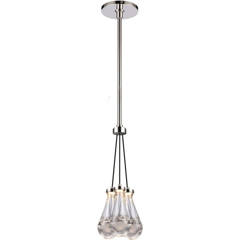 Vaso 3 Light 11 inch Polished Nickel Pendant Ceiling Light