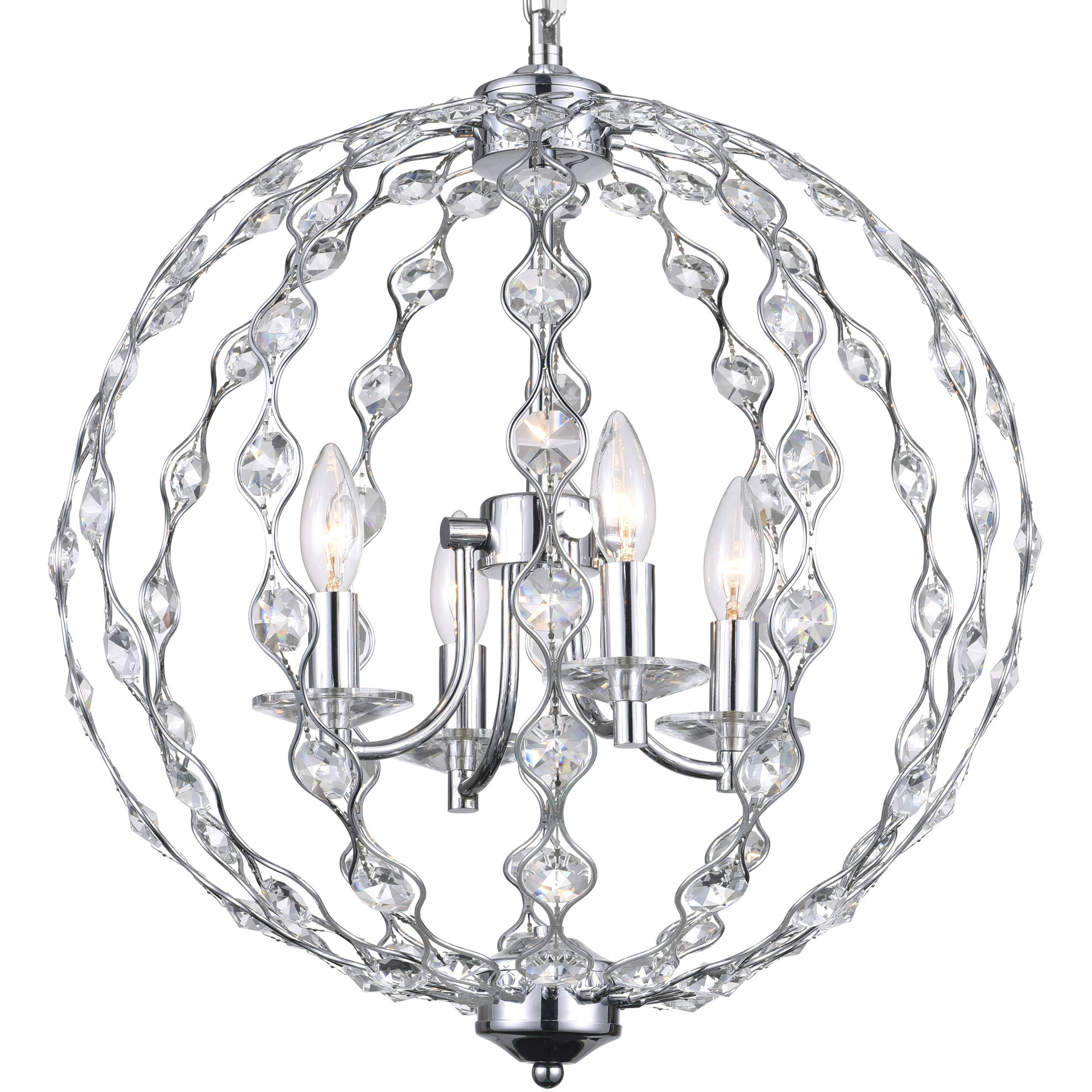 Esia 4 Light 19 inch Chrome Chandelier Ceiling Light