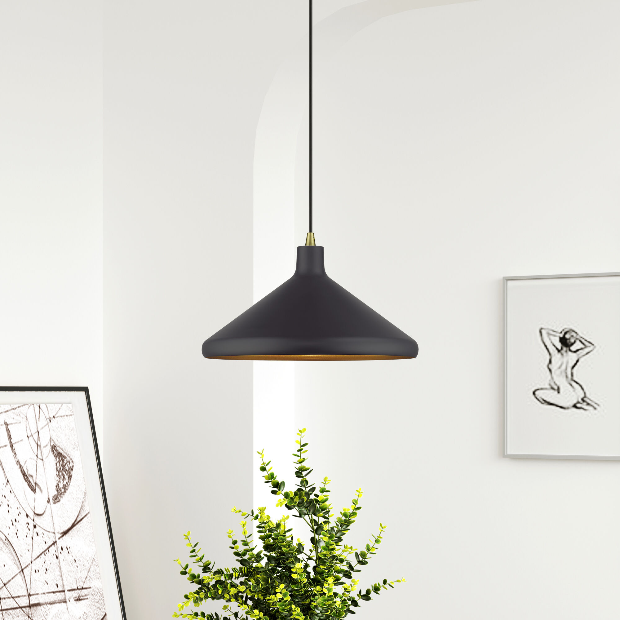 Geneva 1 Light 15.25 inch Bronze with Antique Brass Accents Pendant Ceiling Light