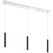 Forest LED 46 inch Chrome Linear Chandelier Ceiling Light in 3, 17, Matte Black Steel