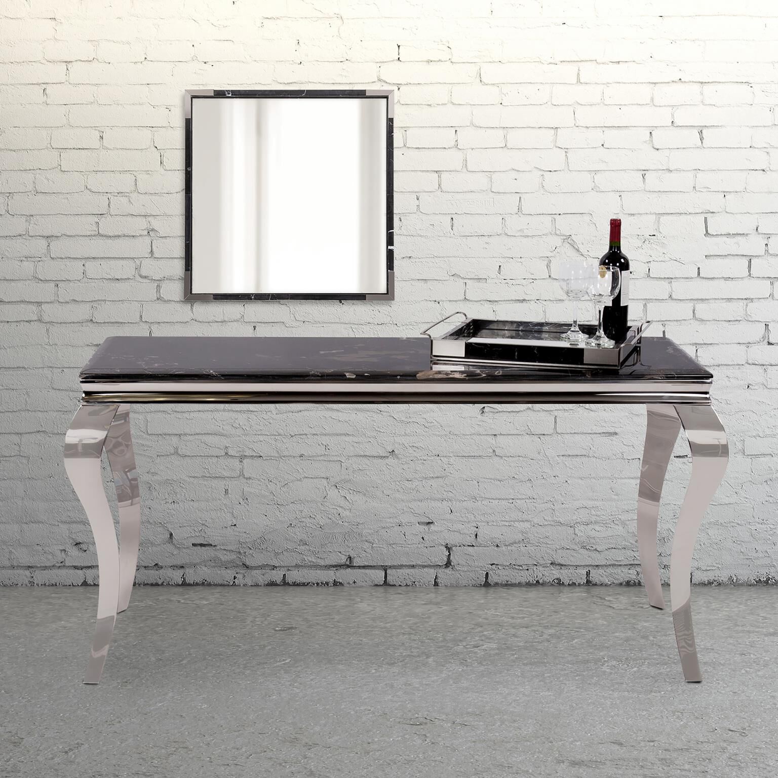 Lexiss 61.5 inch Black/Silver Console Table