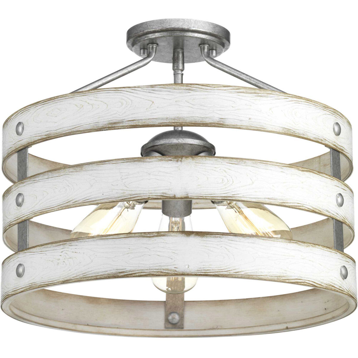 Galvanized flush mount ceiling light top