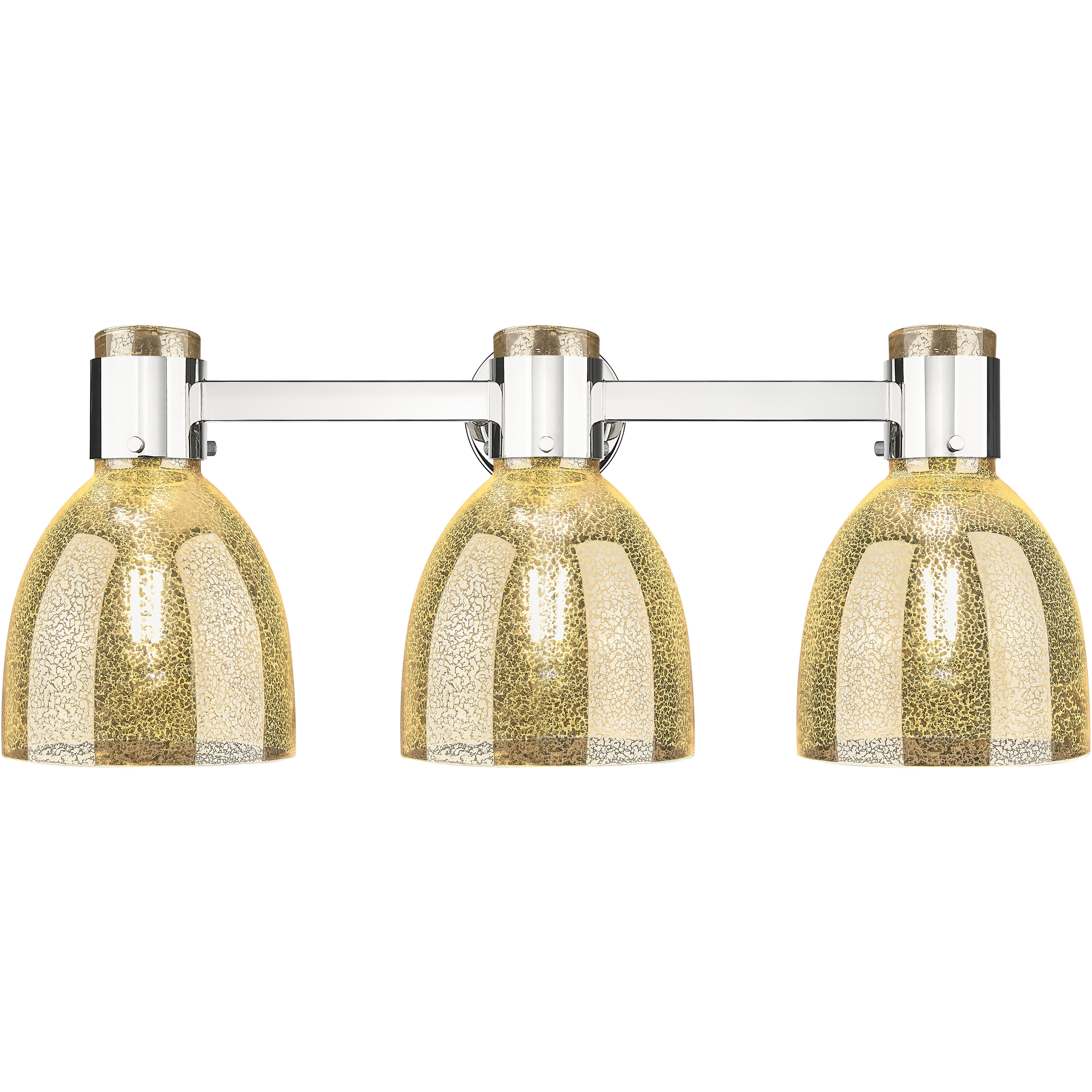 Lawton Bell 3 Light 24 inch Polished Nickel Bath Vanity Light Wall Light in Mercury Glass