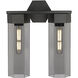 Claverack 2 Light 13.63 inch Matte Black Bath Vanity Light Wall Light in Plated Smoke Glass