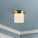 Mineral 1 Light 7.88 inch Patina Brass and Opal Glass Flush Mount Ceiling Light in Opal Glass Shade