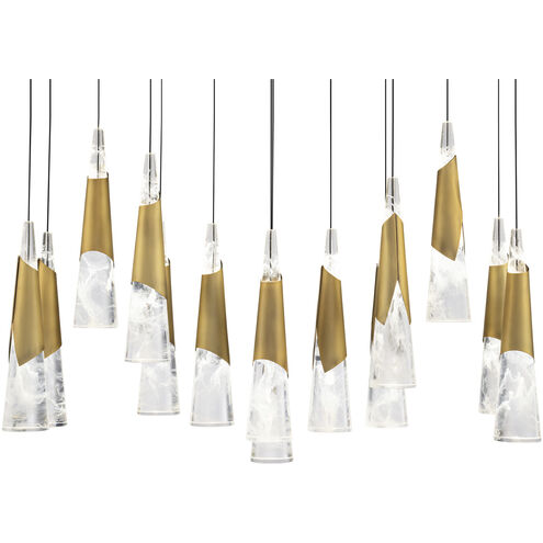 Kilt 14 Light 10 inch Aged Brass Multi-Light Pendant Ceiling Light