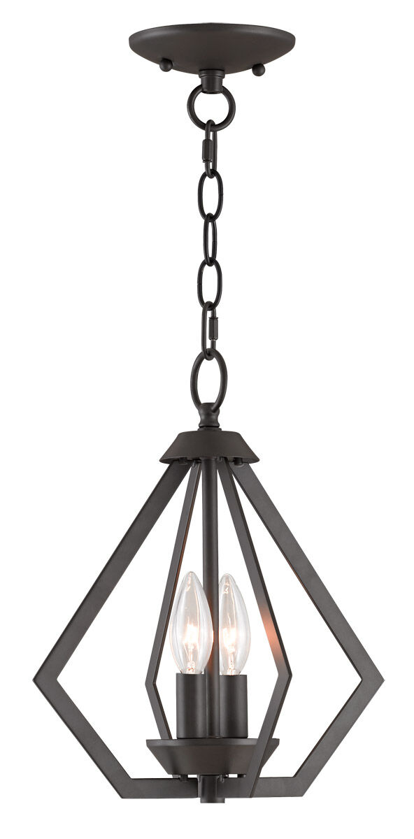 Prism 2 Light 11.25 inch Bronze Convertible Mini Chandelier/Ceiling Mount Ceiling Light