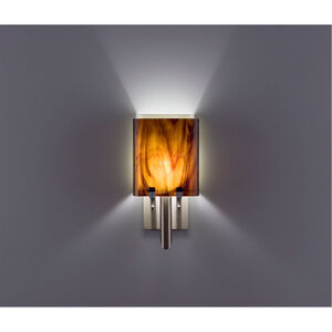 Dessy One / 8 1 Light 14 inch Stainless Steel ADA Wall Sconce Wall Light in Root Beer, Snow, Double Glass