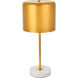 Peru 21 inch 40 watt Satin Gold and White Marble Table lamp Portable Light