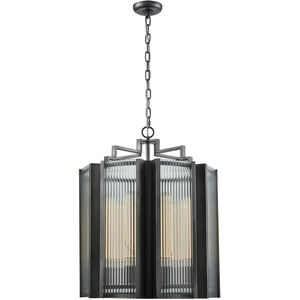 Space Elevator 8 Light 21 inch Aged Pewter Chandelier Ceiling Light