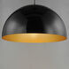 Hemisphere LED 31 inch Gloss Black with Gold Single Pendant Ceiling Light
