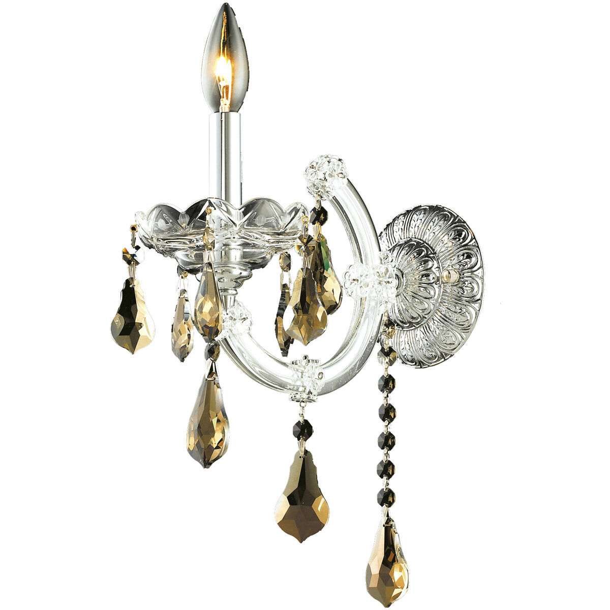 Maria Theresa 1 Light 8 inch Chrome Wall Sconce Wall Light in Golden Teak