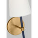kate spade new york Monroe Sconce Wall Light in Burnished Brass with Navy