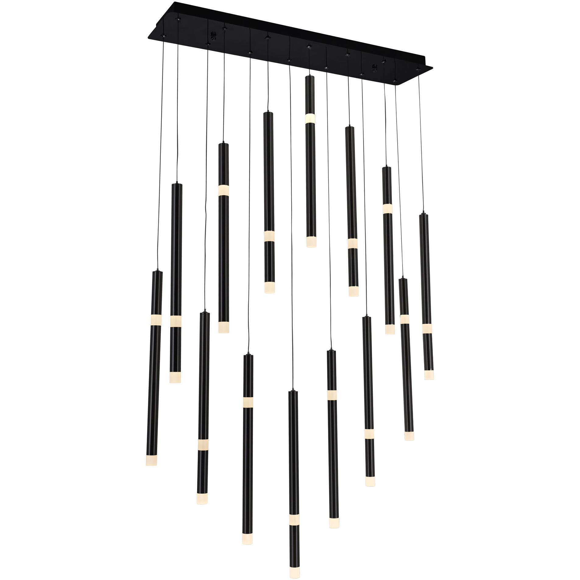 Flute LED 7 inch Black Chandelier Ceiling Light