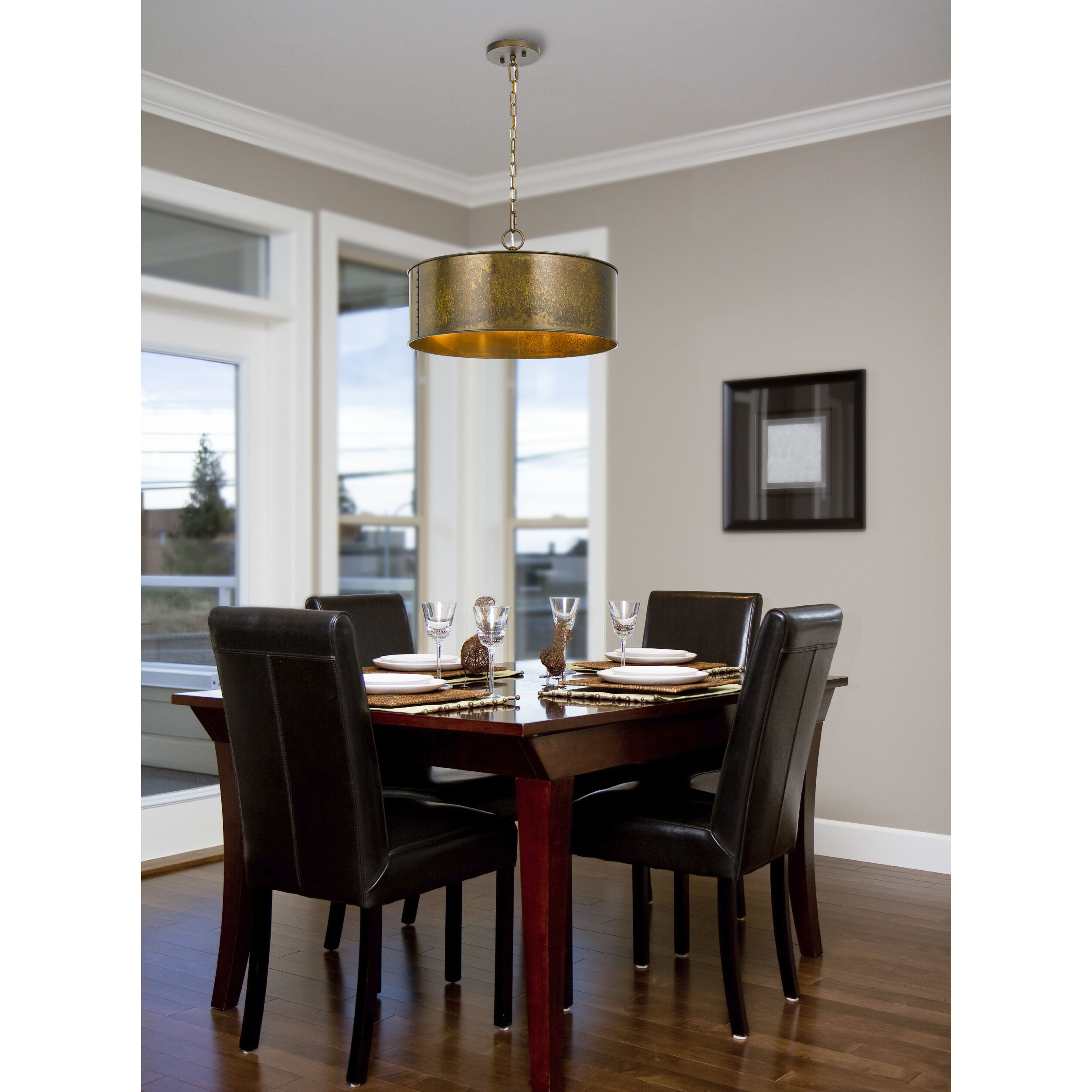 Rochefort 3 Light 20 inch Distress Gold Chandelier Ceiling Light