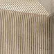 Pinstriped 16 inch Black & Cream Hide Ottoman