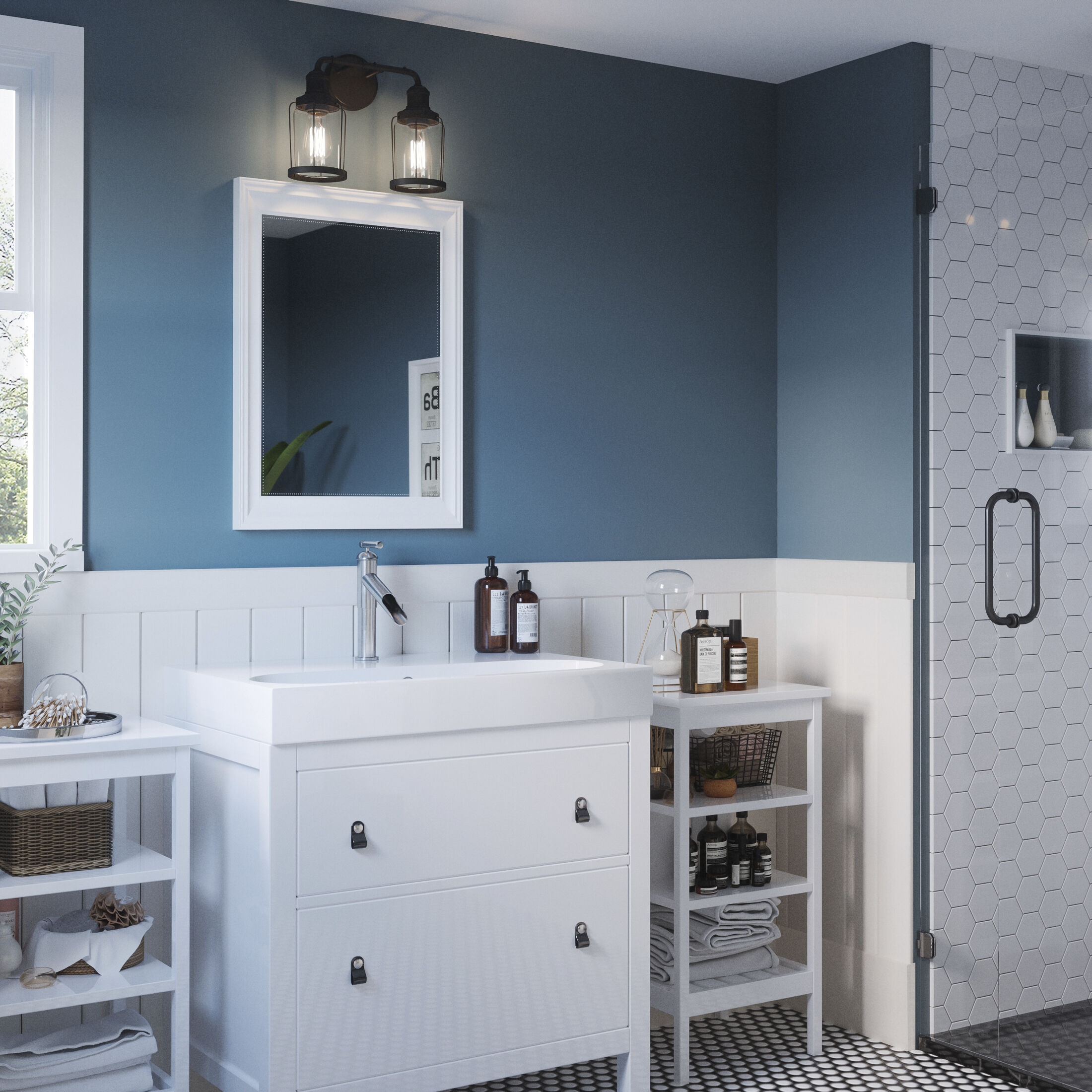 Ludlow 2 Light 15 inch Earth Black Bath Light Wall Light