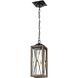 County Fair 1 Light 5.5 inch Black and Ironwood on Metal Outdoor Pendant