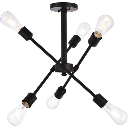 Axel 6 Light 17 inch Black Pendant Ceiling Light