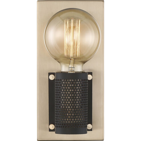 Passage 1 Light 4.5 inch Copper Brushed Brass and Black Wall Sconce Wall Light