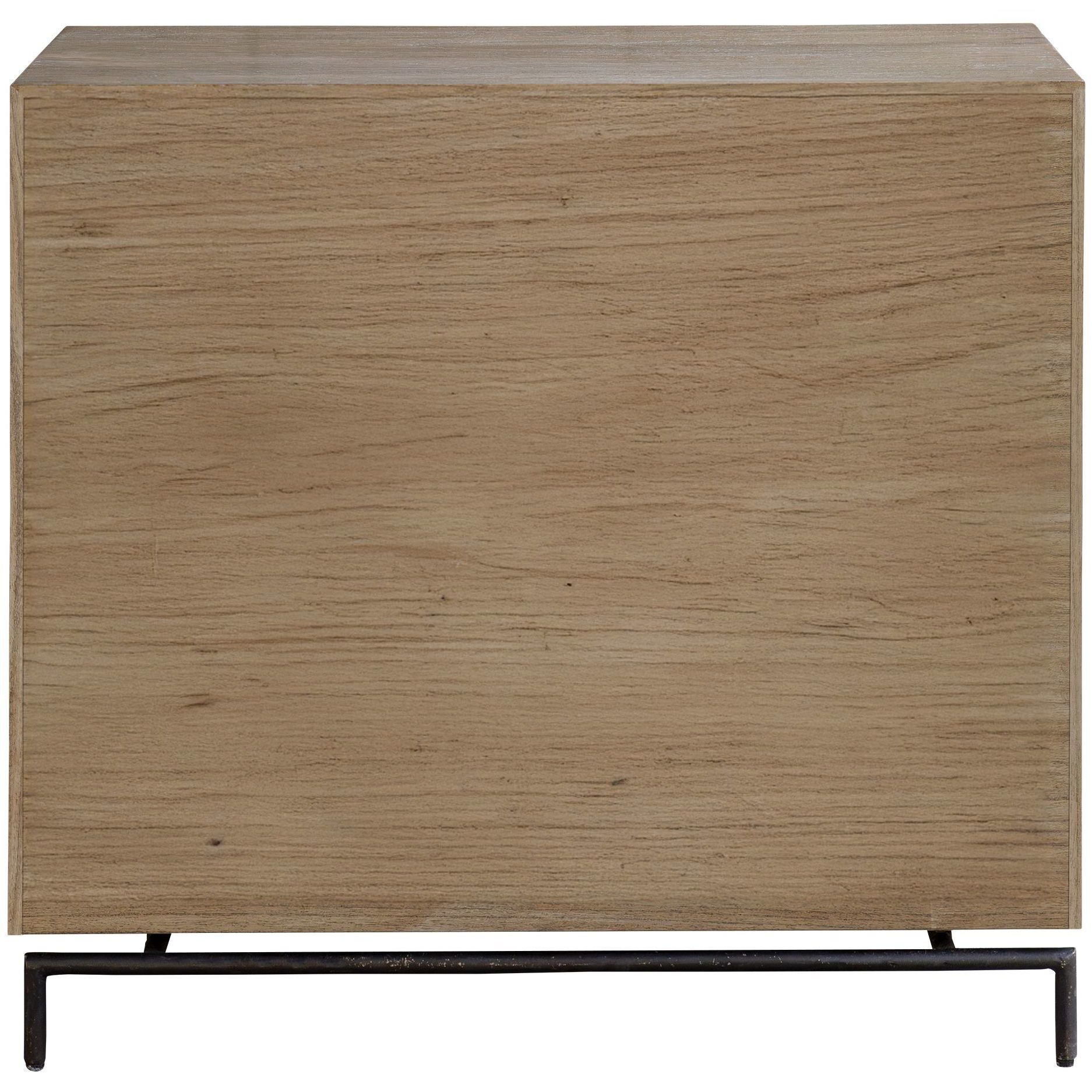 Millard Natural Wood and Bronze 4 Drawer Chest