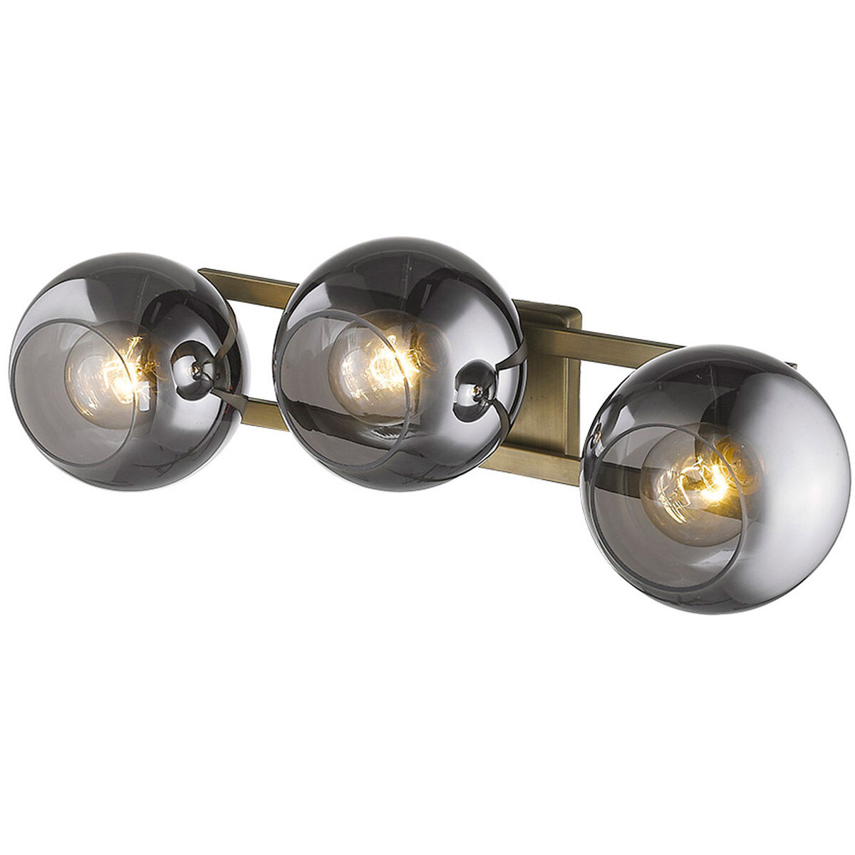 Lunette 3 Light 26 inch Aged Brass Sconce Wall Light