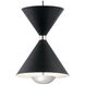 Kordan LED 8 inch Matte Black Mini Pendant Ceiling Light in Black and Polished Nickel