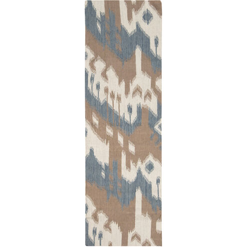Jewel Tone 96 X 30 inch Khaki, Camel, Medium Gray Rug