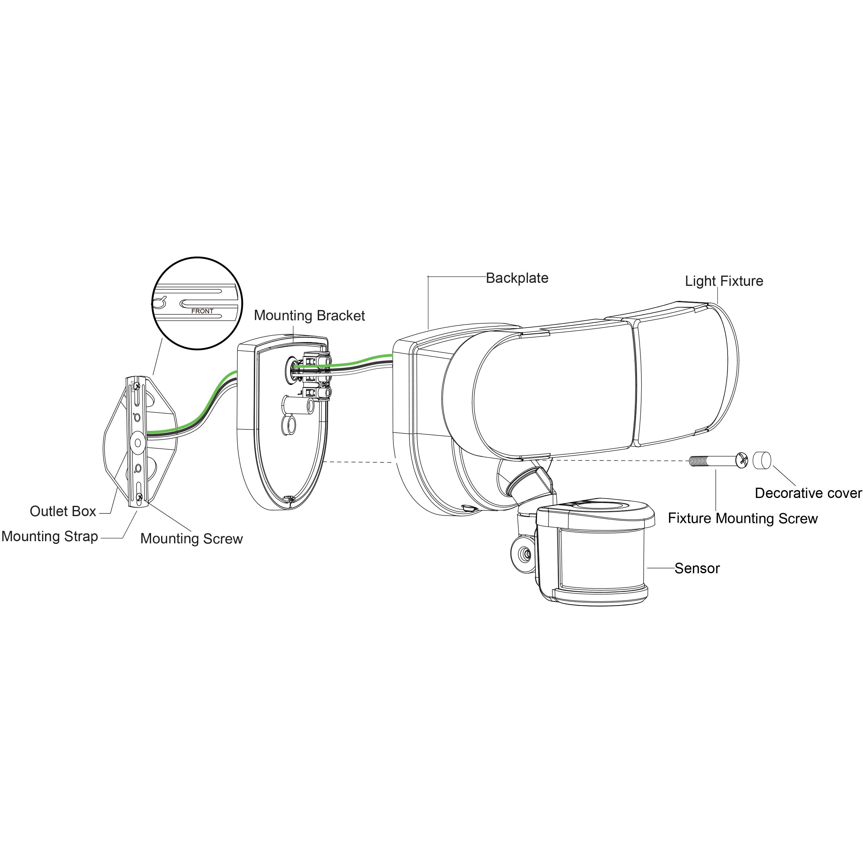Lambda LED 7 inch Bronze Outdoor Security