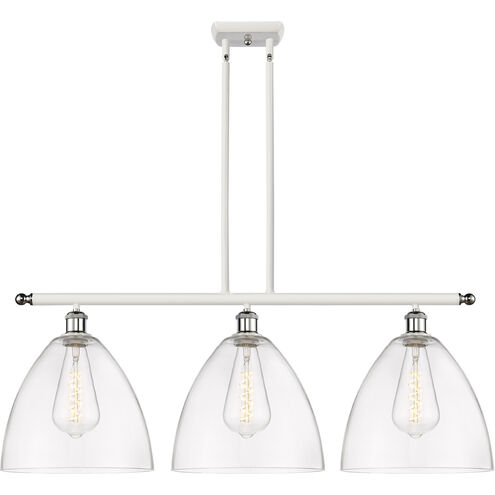 Ballston Ballston Dome LED 38.5 inch White and Polished Chrome Island Light Ceiling Light in Clear Glass