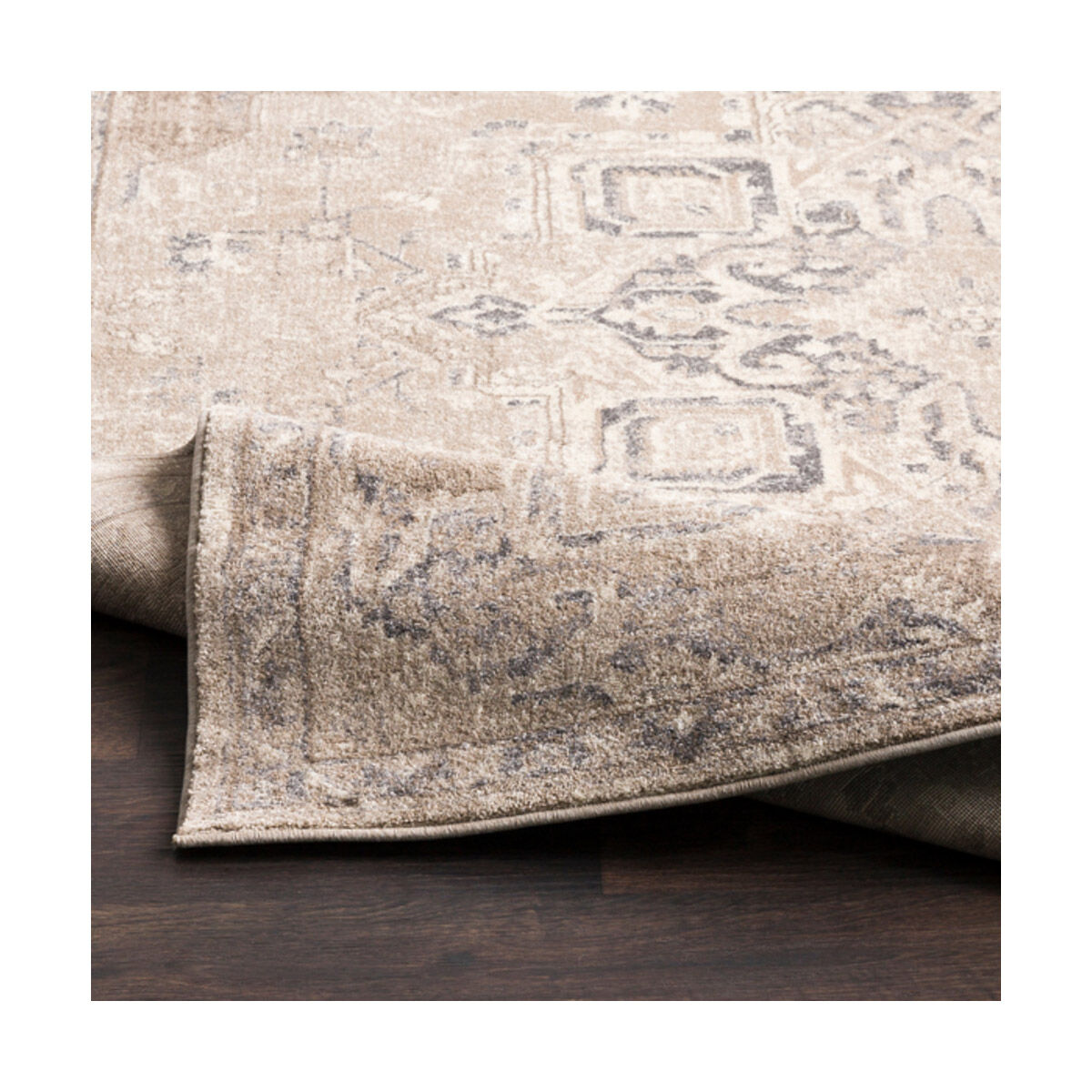 Ayasofya 96 X 61 inch Camel/Charcoal/Cream/Medium Gray/Dark Brown Rugs, Rectangle