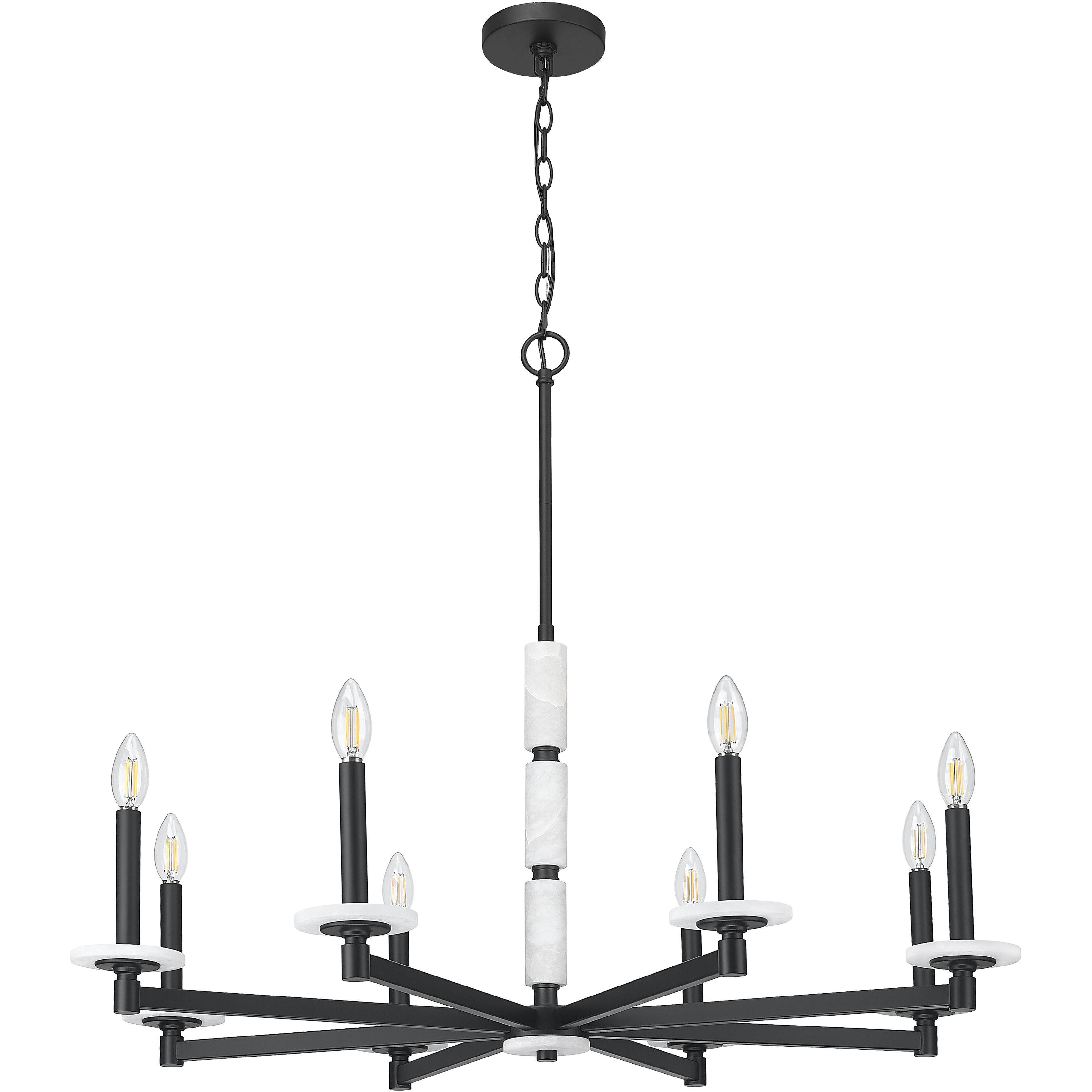 Kaden 8 Light 36.5 inch Matte Black Chandelier Ceiling Light