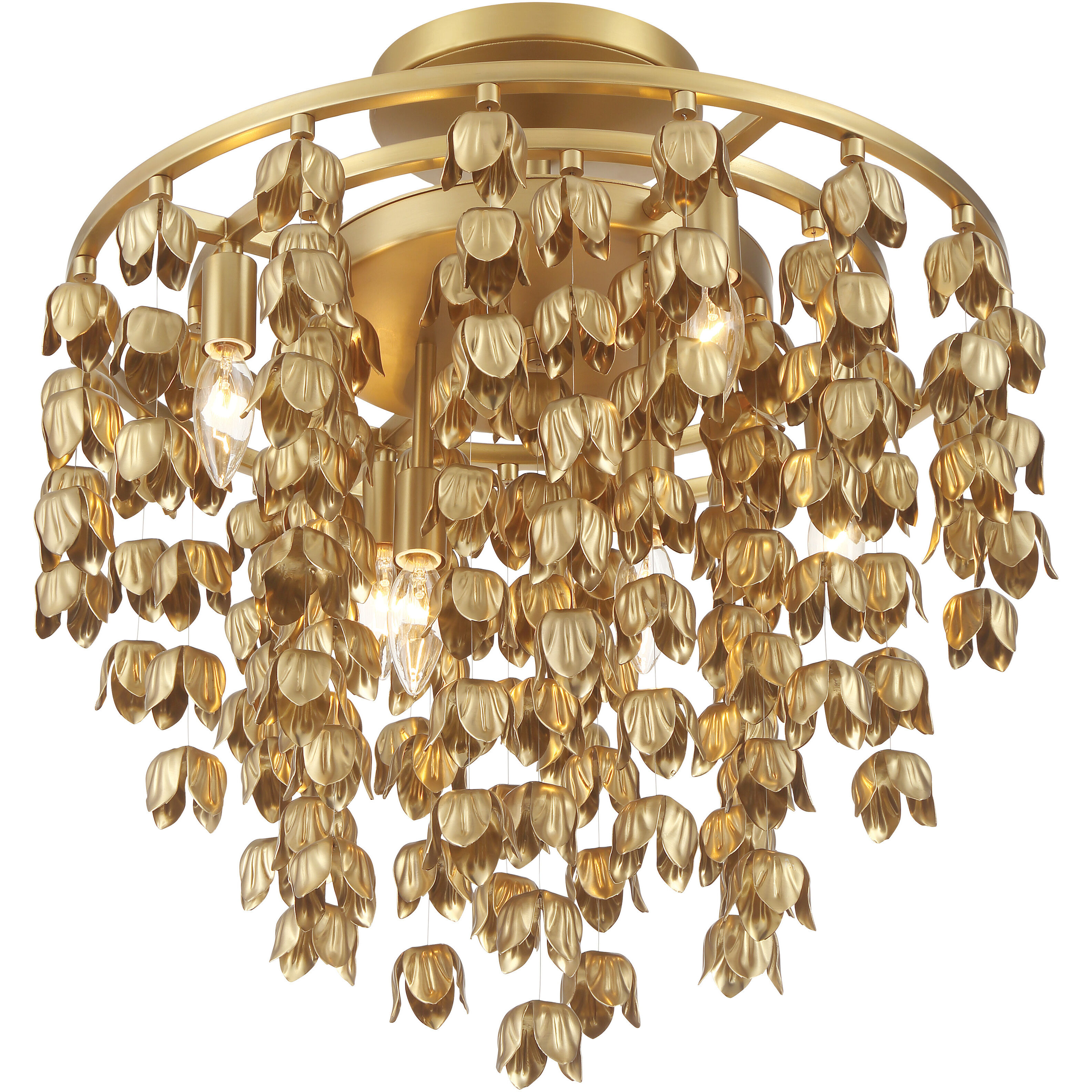 Ashgrove 6 Light 21 inch Legacy Brass Semi Flush Ceiling Light