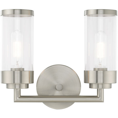 Hillcrest 2 Light 13 inch Brushed Nickel Bath Vanity Wall Light