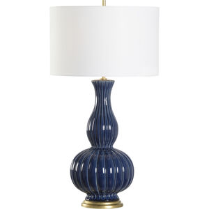 Augusta 25.5 inch 100.00 watt Blue and Gold Table Lamp Portable Light