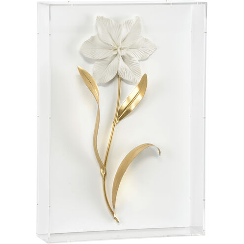 Porcelain Flowers White/Cream and Gold Wall Art